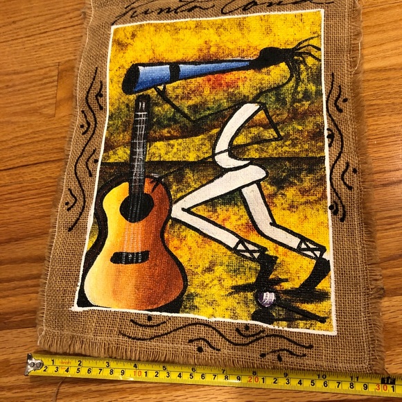 Abstract Guitar Music Painting on Jute Canvas